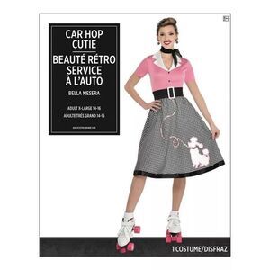 Car Hop skirt 50's Retro Soda Shop Waitress poodle Dress Halloween Adult Costume